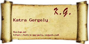 Katra Gergely névjegykártya